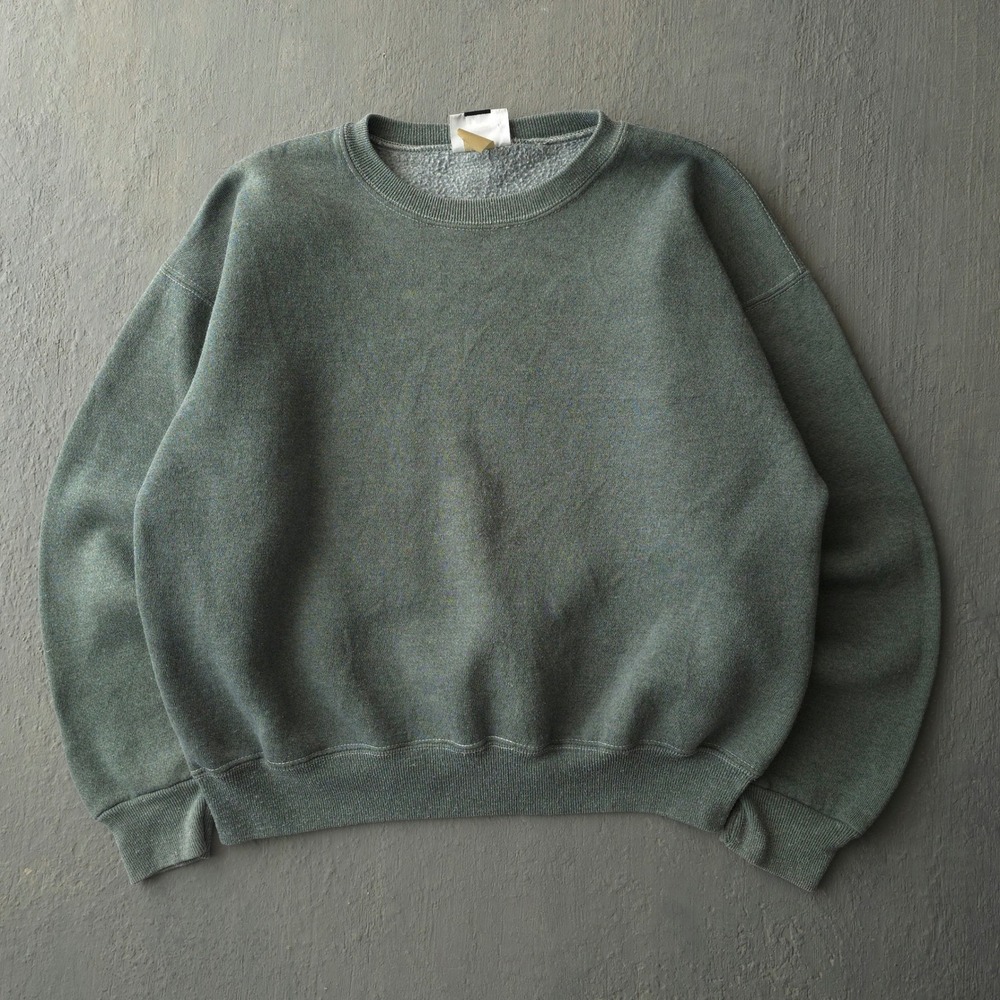 Vintage 90s Lee Green Sweatshirt Large Hand Dyed Made in USA